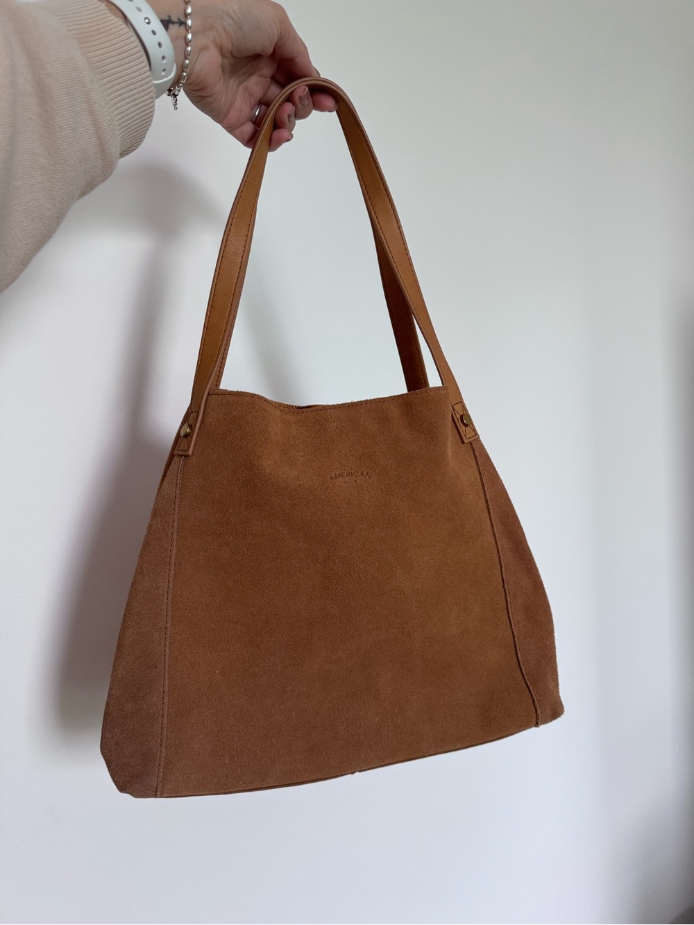 American Leather Co. Brown Suede Leather Purse Bag